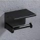 thumbnail image 4 of Toilet Paper Holder, Wall Mounted Toilet Paper Holder, with Cell Phone Storage Rack (Black), 4 of 4