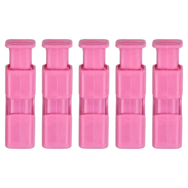 Uxcell Clips para bolsas de pan, fácil de apretar y bloquear, colección de clips para bolsas de comida para almacenamiento, rojo rosa 5 piezas