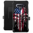 thumbnail image 1 of DALUX Hybrid Kickstand Holster Phone Case Compatible with LG Stylo 6 / Stylo 6 Plus - Melting Skull US Flag, 1 of 3