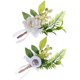 thumbnail image 4 of Ramo de flores artificiales blancas oso de fresa para novia con perlas y cintas, 4 of 6