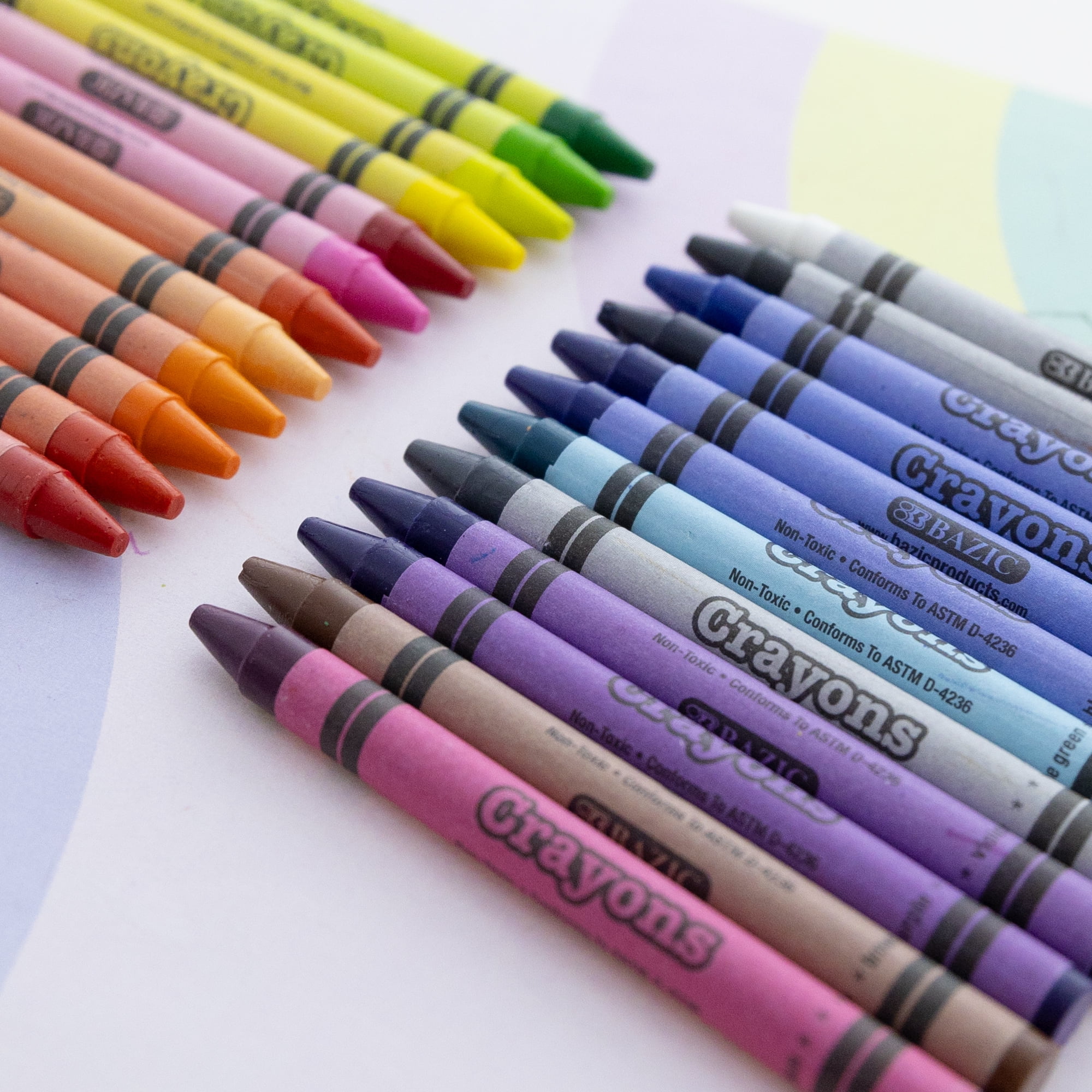 BAZIC Crayons 64-Count Coloring Crayon Set w/ Sharpener (64/Pack), 24-Packs