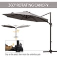 thumbnail image 4 of Outsunny 10ft Cantilever Patio Umbrella with 360° Rotation, Grey, 4 of 10