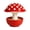 Red, variant on Mushroom Bird Feeding Bowl for Pet Birds, 11Cm/4.3Inch Food Dish with Lower Bowl Base for Indoor Cage and Garden Use