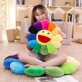 thumbnail image 2 of Almohada de girasol, suave y cómodo cojín sonriente de girasol, almohada de felpa floral, juguetes de peluche de girasol coloridos, hogar, dormitorio, tienda, restaurante, 43 cm, 0,3 kg JM, 2 of 5