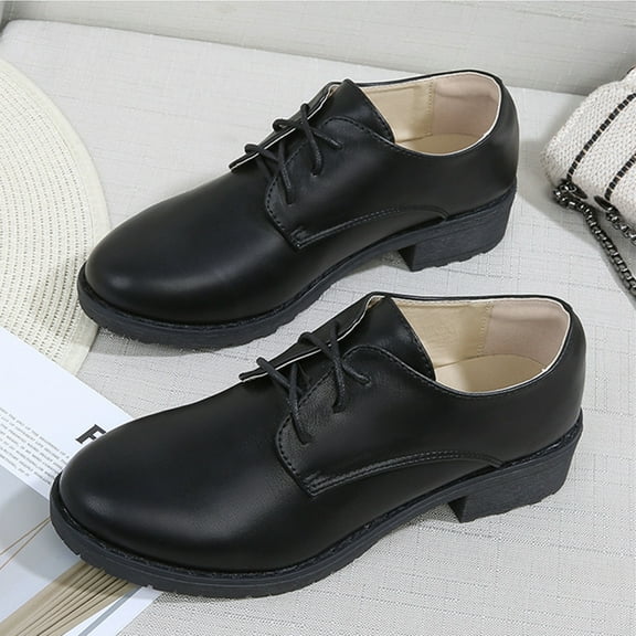 Weloille Women's Classic Oxfords Lace Up Business Formal Brogue Dress Shoes