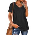 thumbnail image 2 of Top con cuello en V Ticfox de color puro para mujer Negro XXL, 2 of 6