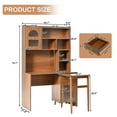 thumbnail image 4 of 43x70 Inch Office Desk, Computer Desk with 90 Degree Rotating, Gaming Desk with Shelves, Writing Desk for Study, Work Desk for Home Office Bedroom Living Room, 4 of 13