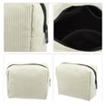 thumbnail image 3 of 1 Pc Women Portable Makeup Bag for Vacation Camping Outdoor Activities White Corduroy, 3 of 3