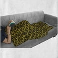 thumbnail image 6 of Yellow Damask Soft Flannel Fleece Throw Blanket, Renaissance Pattern Inspired Wave Shaped Leaves, Cozy Plush for Indoor and Outdoor Use, 60" x 80", Dark Green Yellow, by Ambesonne, 6 of 6