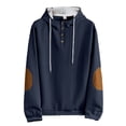 thumbnail image 5 of IWRICH Waffle Hoodie for Men Long Sleeve Casual Breathable Hooded Sweatshirts Loose Fit Lightweight Cozy Pullover Tops Navy S, 5 of 5