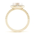 thumbnail image 2 of ANGARA Freshwater Cultured Pearl Ring with Beaded Split Shank in 14K Yellow Gold for Women | June Birthstone, Birthday, Anniversary, Jewelry Gift for Women | Pearl Ring, 2 of 9