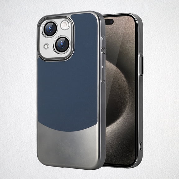 Allytech Luxury PU Leather Case for iPhone 14 - Slim Fit - Support Wireless Charging - Built-in Camera Lens Protector - Comfortable Grip Non-Slip Anti-Fingerprint Shockproof Case - Blue