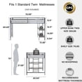 thumbnail image 4 of Aukfa Metal Twin Loft Bed with Built-in Shelves for Kids Teens, Black, 4 of 8