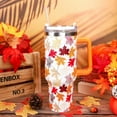 thumbnail image 5 of 40oz Fall Leaves Tumbler with Handle Straw and Lid Autumn Gift Orange Maple Leaves Travel Tumbler Coffee Mug Cup Water Bottle for Women Friend Thanksgiving Harvest Birthday, 5 of 6