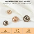 thumbnail image 5 of 24Pcs Bee Pattern Shank Buttons 18mm Flat Round Alloy Enamel Buttons with Rhinestone Golden Metal Blazer Button Set, 5 of 9