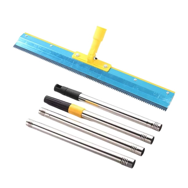 Escobilla de goma para suelos de epoxi, de metal, profesional, dentada, autonivelante, con ranuras, para pintura de cemento epoxi.