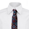 thumbnail image 2 of Aztec Necktie, Folk Motifs in Vivid Colors, Dress Tie, 3.7", Night Blue Multicolor, by Ambesonne, 2 of 3
