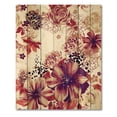 thumbnail image 3 of Designart 'Yellow and Pink Flowers Retro' Traditional Print on Natural Pine Wood, 3 of 5