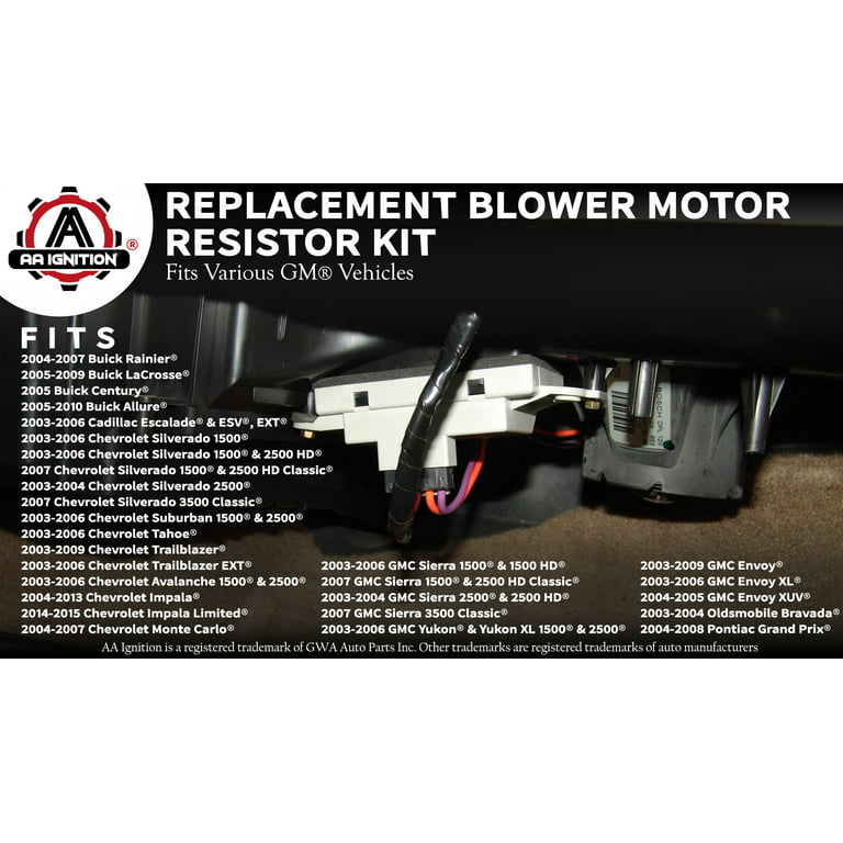 AC Blower Control Module Heater Blower Resistor Replacement for Chevy  Silverado, Trailblazer, Cadillac Escalade, GMC Envoy, Buick Rainier,  Replaces