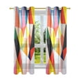 thumbnail image 7 of Yayeee Window Curtains Light Filtering 63"x42" Grommet Panel Pair Home Living Room Decor, Purple Triangles, 7 of 7