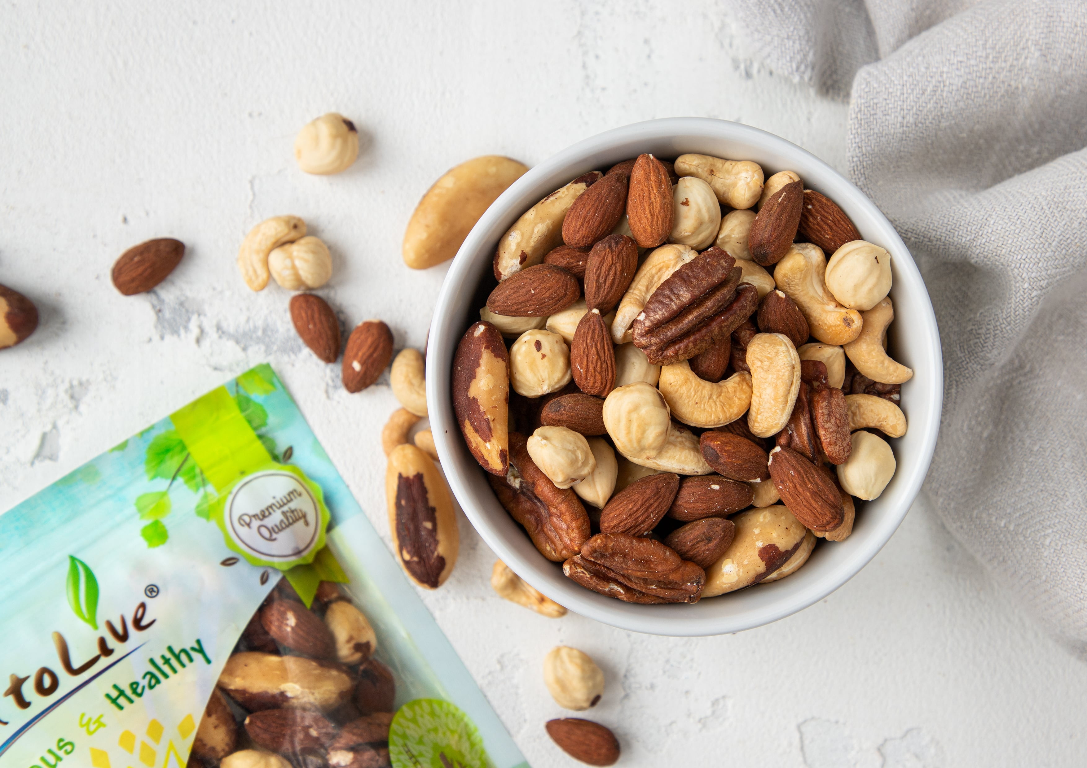 Deluxe Nuts Mix, 8 Pounds — Kosher, Vegan — by Food to Live