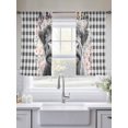 thumbnail image 6 of Black Cow Floral Sheer Curtains 45 Inches Length 2 Panels Set, Window Sheer Curtains for Living Room/Bedroom, Black Buffalo Plaid Farmhouse Animals Light Filtering Rod Pocket Curtain 52''x45''x2, 6 of 8