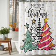 thumbnail image 4 of Christmas Trees Shower Curtain, Winter Snowflakes Xmas Colorful Forests Waterproof Fabric Shower Curtains with 12 Hooks, Bathroom Curtain Set for Bathroom Accessories Decor, 36 x 72 Inches, 4 of 9