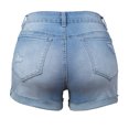 thumbnail image 7 of biudgviw Denim Shorts for Women Ripped Distressed Cuffed Hem Short Jeans Stretch Button Trendy Summer Shorts with Pockets, 7 of 7