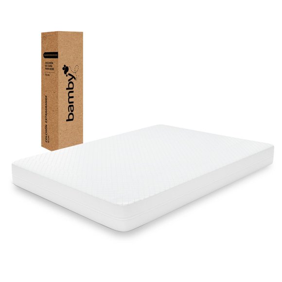 Colchon Cuna Bebe Impermeable Memory 140x95x15 Extra Large blanco Estandar