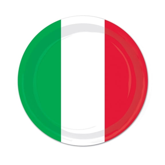96 Pack Beistle Red, White/Green Party Paper Plates 9 inch