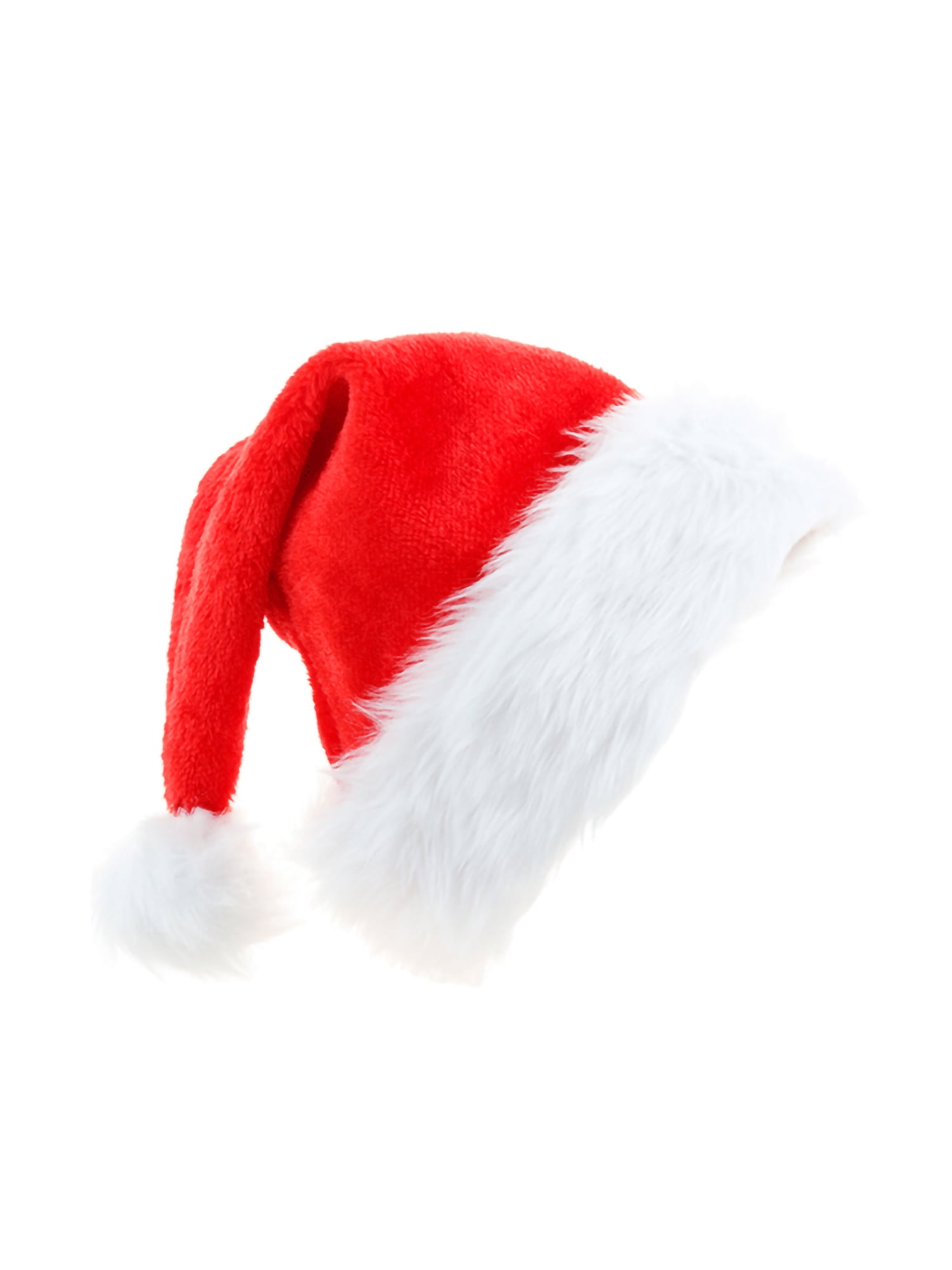Christmas Party Santa Claus Dress Red Plush Hat Cap Xmas Headgear Costume Gift # 