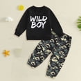 thumbnail image 2 of CAUYDY Child Picture Outfits for Boys Long Sleeve Shirt Elastic Waist Pants 2Pcs Cute Matching Sets 5Y 6Y 7Y 8Y 9Y 10Y Kids Fall Winter Clothing Black for Sizes 5-6 Years, 2 of 4