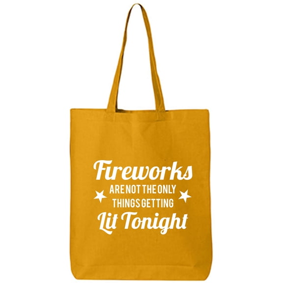 Fireworks. . .Getting Lit Tonight Cotton Canvas Tote Bag