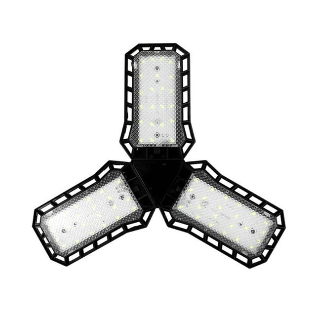 EGNMCR Lumières de Garage à DEL, Plafonniers de Garage à DEL Déformables avec Panneaux Ajustables, Lumières d'Atelier à DEL pour Garage, Atelier, sous-Sol, Support, Douille à Vis E27, Lampe Pliante
