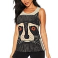 thumbnail image 1 of Fotbe Retro Raccoon Graphic Print Blusas Sin Mangas para Mujer – Estilo Casual, Corte Suelto, Slim-Fit, Cuello Redondo Deportivo, Tops de Verano para Gimnasio y Yoga-XX-Large, 1 of 7