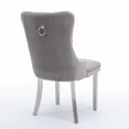 thumbnail image 5 of 2-Piece Modern Velvet Upholstered Dining Chairs with High Tufted Back, Comfy Kitchen Chairs with Metal Legs and Nailhead Trim, Accent Side Chairs for Dining Room, Kitchen, Living Room, Gray, 5 of 9
