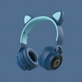 thumbnail image 6 of LED Cat Ear Headphones Noise Cancelling Bluetooth 5.0 Adults and Kids Headset Support TF Card FM Radio With Mic Wireless+Wired, 6 of 20