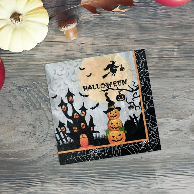 Meitianfacai 20pc Halloween Party Decoration Paper Cup Tray New Ghost Pumpkin Castle Paper Tableware