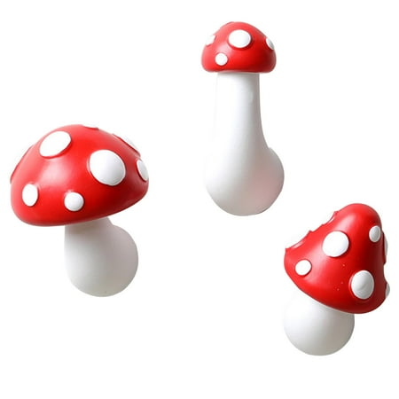 

Mushroom Magnets | 3D Resin Refrigerator Magnet Red Mushroom Fridge Magnets | Multifunctional Magnetic Clips for Refrigerator Home Office Decoration 3pcs