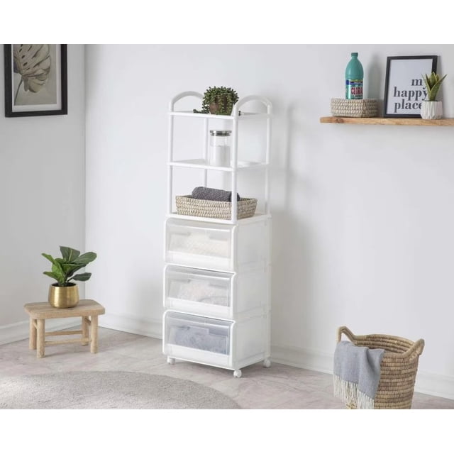 Mueble para baño 3 niveles y 3 cajones organizadores Atlas del Descanso mueble para baño