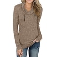 thumbnail image 1 of Haut à Manches Longues en Polyester pour Femmes Pull Ajusté avec Fermeture Éclair pour Automne Hiver, 1 of 5