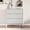 Solid White, variant on KeyWhat 3 Drawers Dresser for Bedroom, 32" Modern Fluted Nightstand with Faux Marble Top & Curved Profile Design, Wood Storage Cabinet for Living Room, Dark Grey