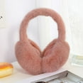thumbnail image 3 of Fashion Women Men Cold Protection Soft Plush Earmuffs Winter Warm Foldable Earflaps Faux Fur Ear-Muffs DARK PINK, 3 of 8