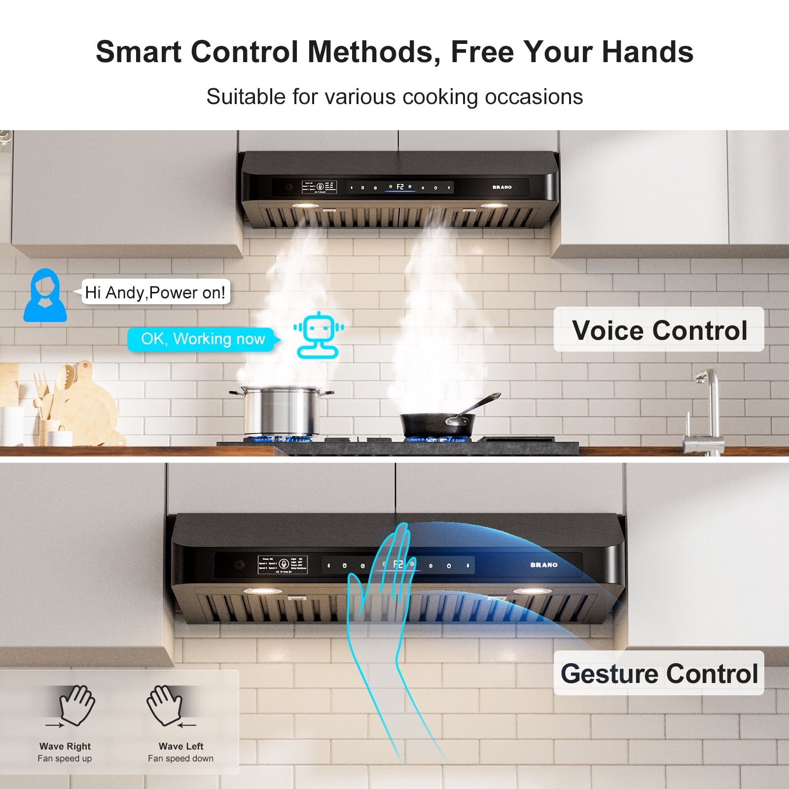 36 In. 900 CFM Ducted Under Cabinet Range Hood In Black Stainless Steel With Dishwasher Filter and LED Lights