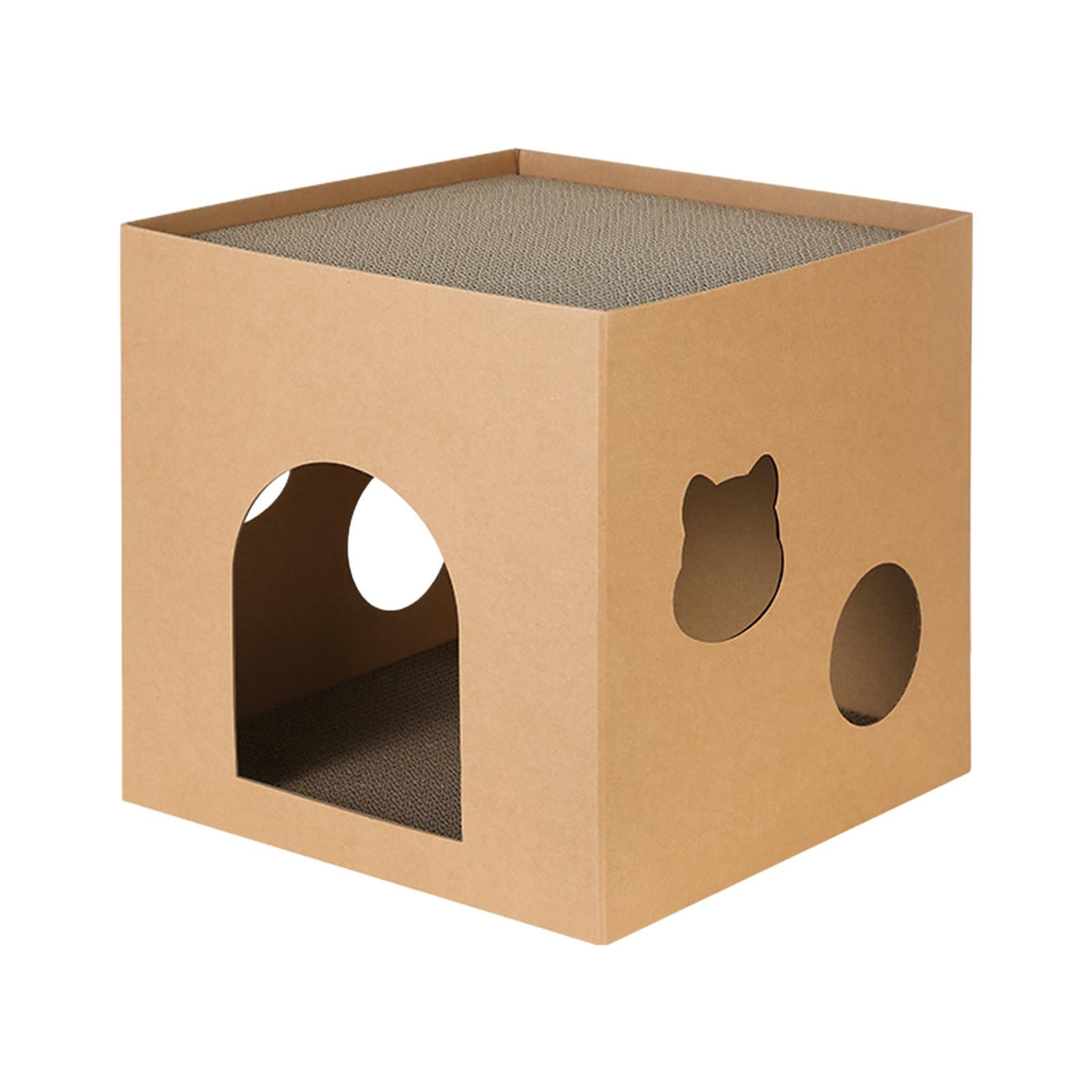 Bvdfgk Cat Box Cats Bed Pet Supplies Accessories with Scratch Pads Corrugated Cardboard Brown L