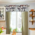 thumbnail image 3 of Yayeee Kitchen Valance Rod Pocket 54" x 18" Living Room Window Curtain, Gray Game Day, 3 of 6