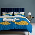 thumbnail image 6 of Cartoon Duck Duvet Cover Bedding Set Cartoon Print Soft Quilt Cover 3 Pieces, 1 Comforter Cover & 2 Pillowcases for Kids Teens Boys Girls Room Decor 86"x70", 6 of 8