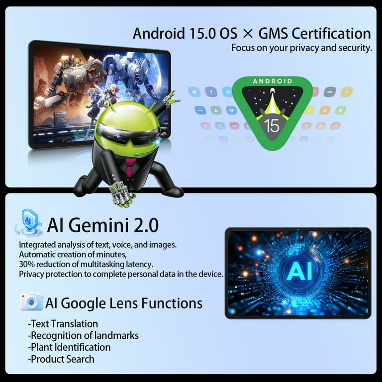 12 inch Tablet,Android 15 Tablets with 256GB ROM,Helio G99