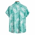 thumbnail image 4 of XFHLMJFF Mens Shirts Summer Casual Classic Basic Chic Fashion Coconut Leaf Style Short Sleeve Handsome Blouse, 4 of 8