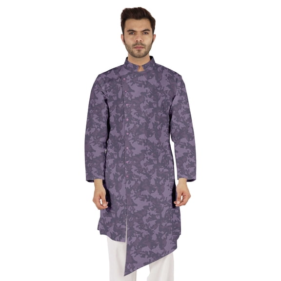 Atasi Indian Designer Kurta For Mens Casual Traditional Printed Ethnic Long Shirt Kurta